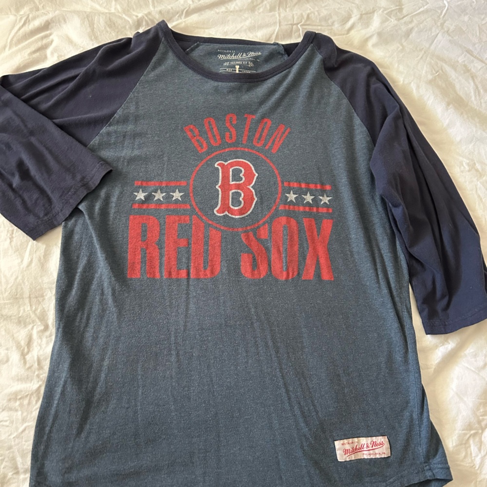 Boston Red Sox Baseball Tee, 3/4 length sleeve, unisex